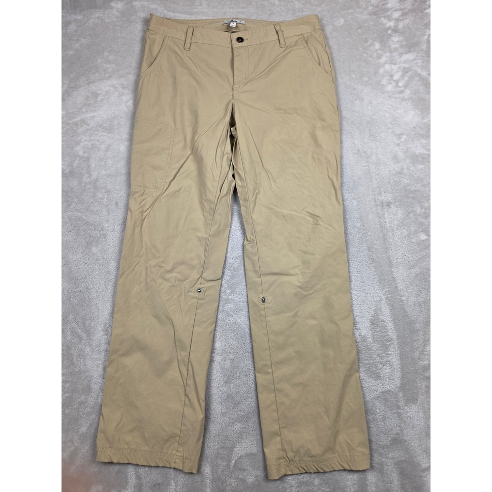 Bass Convertible Cargo Pants Women 6 Tan Nylon Blend Roll Up Hiking Outdoor